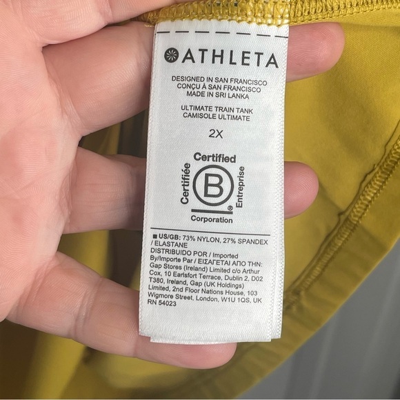 Athleta Ultimate Train Racerback Tank in Mustard Yellow Gorpcore Athleisure 2X - Picture 8 of 10